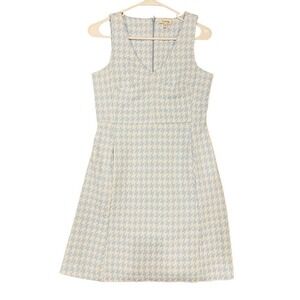 Tyler Boe Kennedy Dress Blue Houndstooth Sleeveless POCKETS Perfect For Summer!